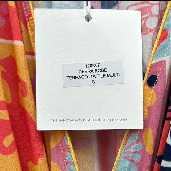 NWT Carolina K Debra Maxi Dress/Cover Up in Terracotta Tile Pattern, Sz S - Picture 10 of 12